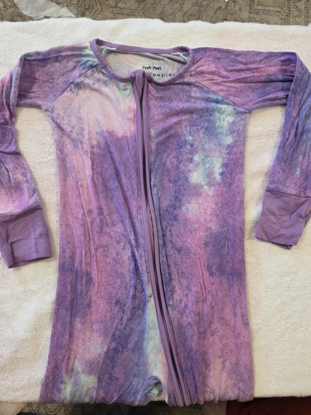 Little Sleepies Tie-Dye Purple Zippy 18-24 Mo